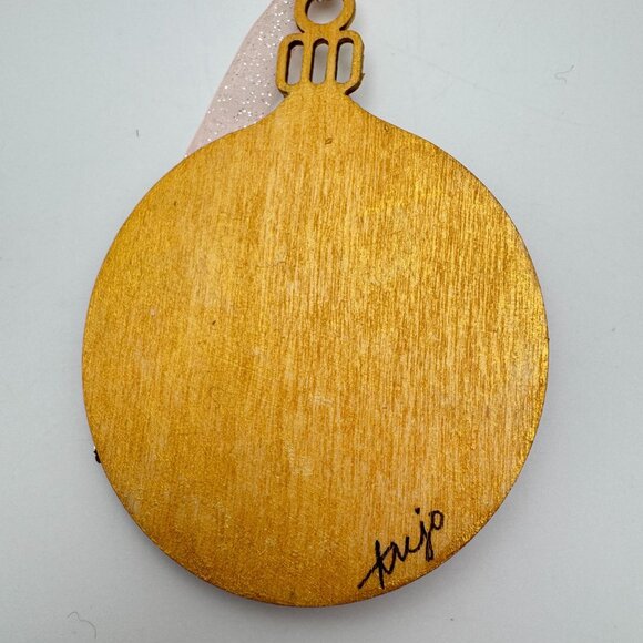 Handcrafted OOAK Red Medallion Ornament With Collage Design Floral Embellishment - Picture 6 of 10